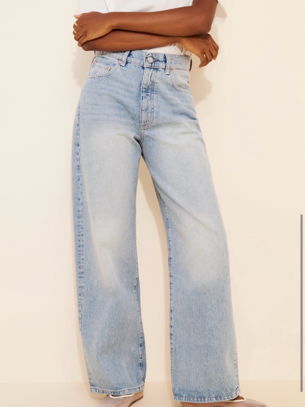 Dl1961 High-Rise Wide-Leg Jeans In Light Blue Denim